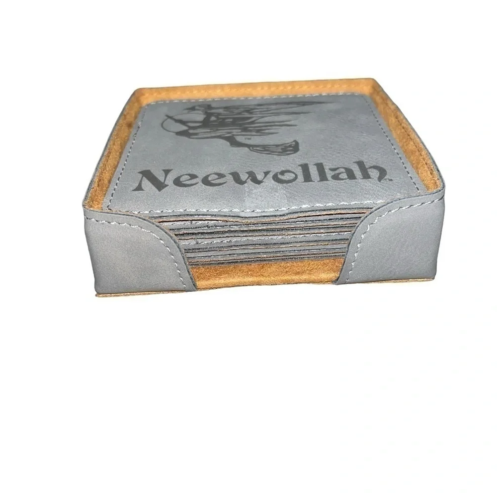 Neewollah Leather Coasters 6 Count